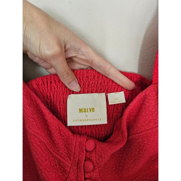 Maeve by Anthropologie Pink Puff Sleeve Button Front Mini Dress Size Small - Picture 6 of 15